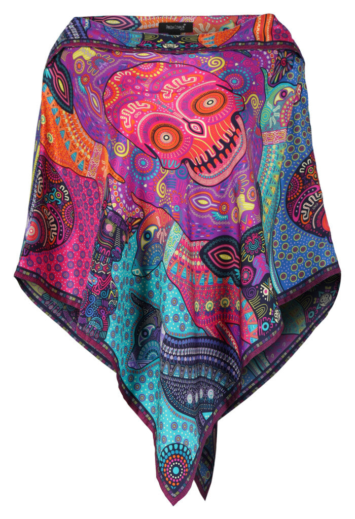 Poncho Día de Muertos Mictlán