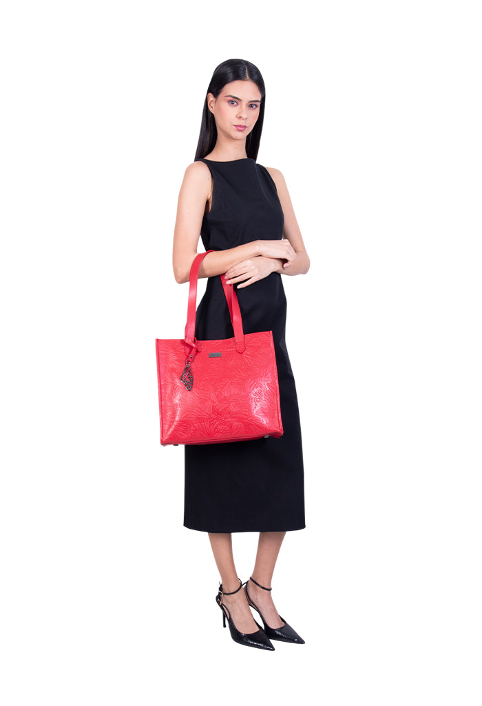 Tote Xunaán de Piel Grabado Mariposa