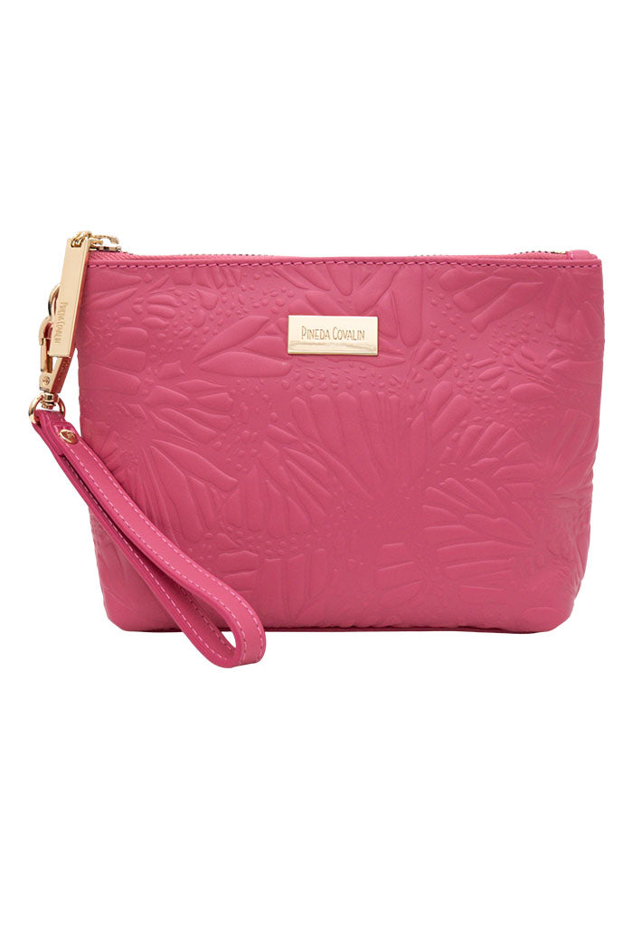 Cosmetiquera Piix de Piel Grabado Mariposa