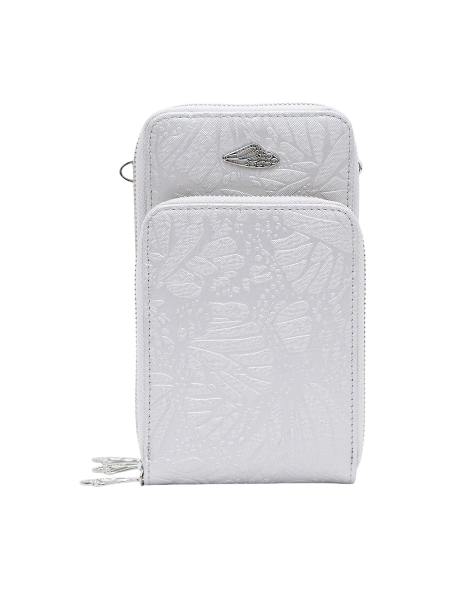 Porta Celular Naab Saffiano Grabado Mariposa