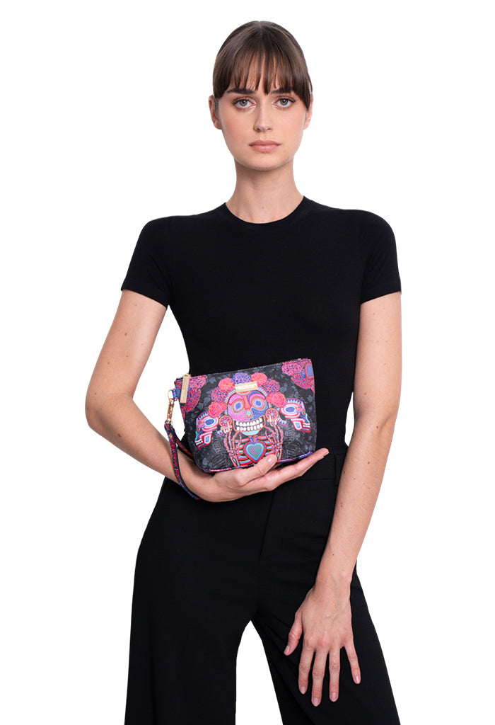 Cosmetiquera Piix Saffiano día de Muertos Catrina