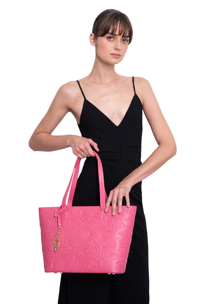 Tote K'iin de Piel Grabado Mariposa