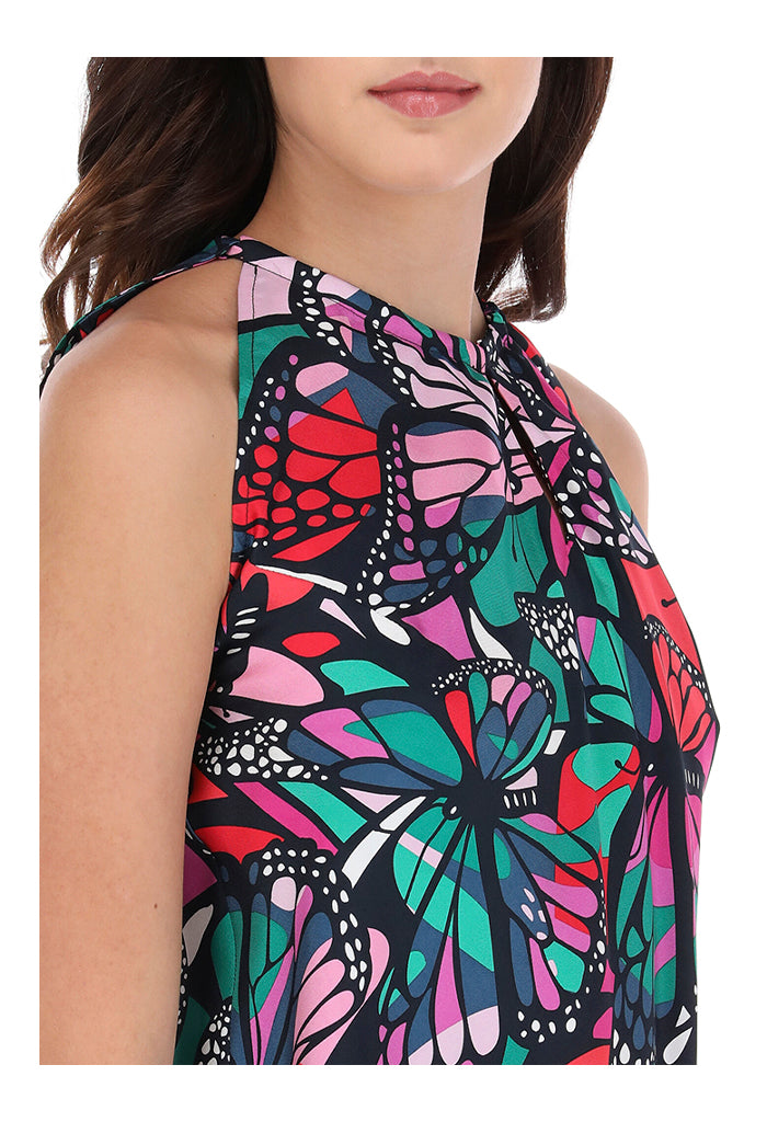 Blusa Cuello Ajustable Vuelo de Mariposa