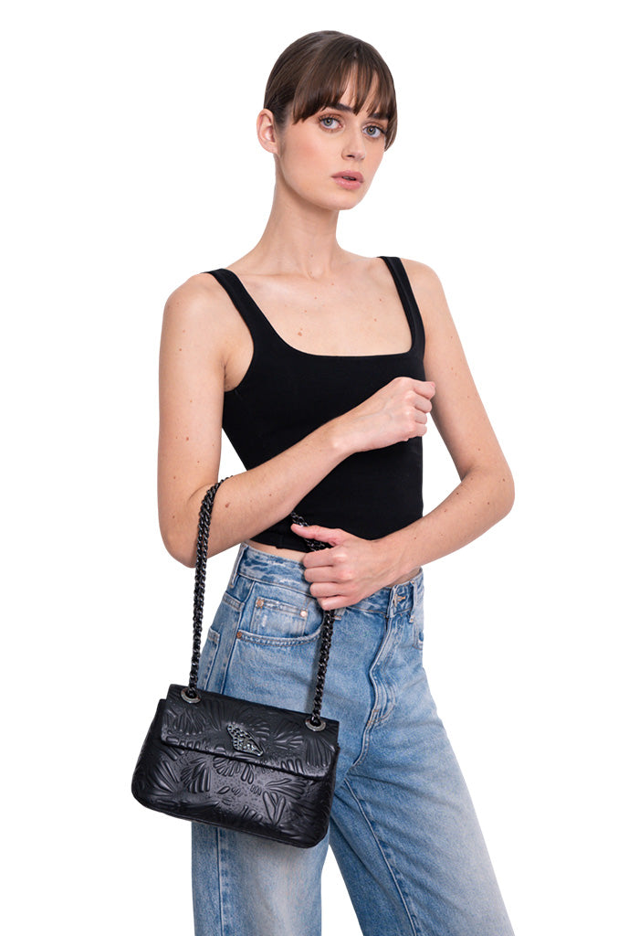 Bolsa Tusbel Piel Mini Grabado Mariposa