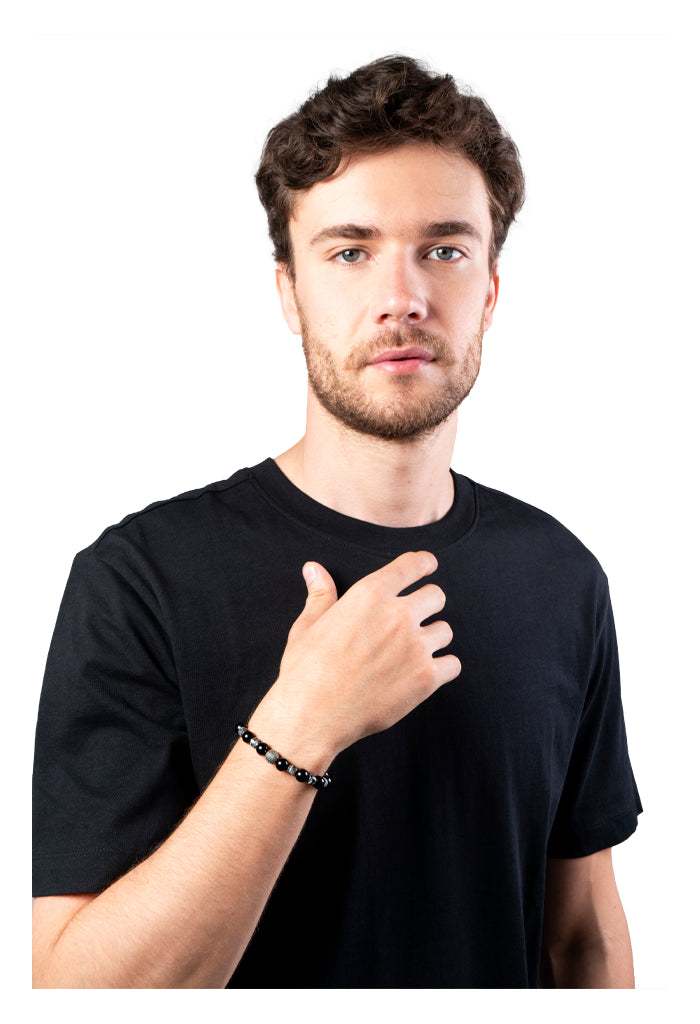 Pulsera Onix para Caballero Detalle Plata