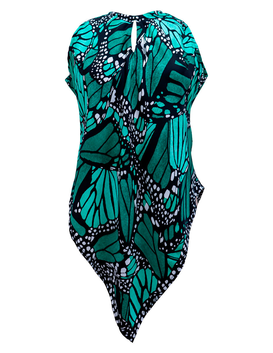 Blusa Cuello Ajustable Mariposa Macro