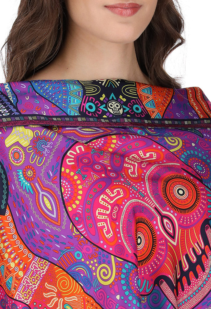 Poncho Día de Muertos Mictlán