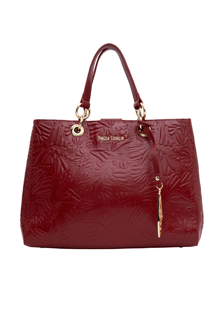 Bolsa Kaxan Piel Grabado Mariposa