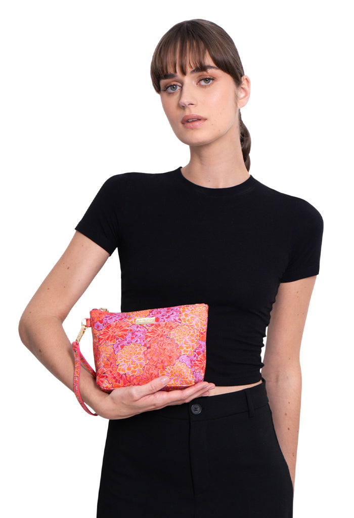 Cosmetiquera Piix Saffiano Cempasúchil Ofrenda