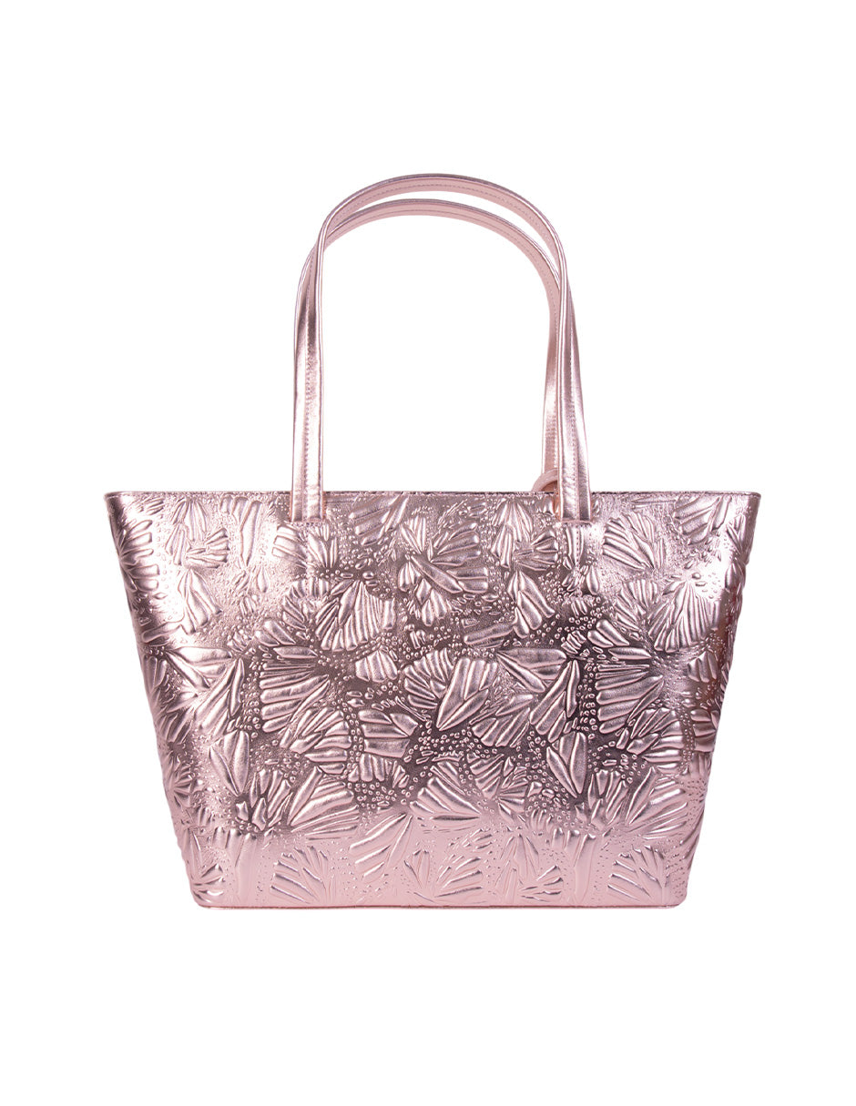 Tote K'iin de Piel Grabado Mariposa