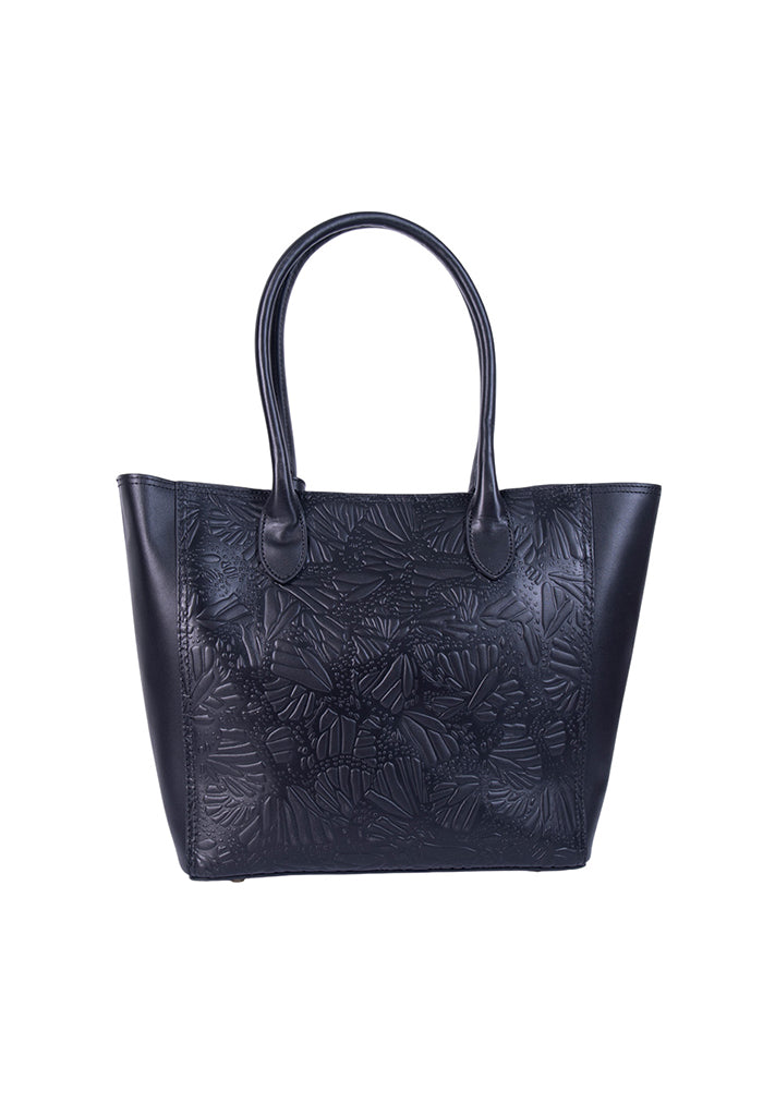 Tote Kuuch de Piel Grabado Mariposa