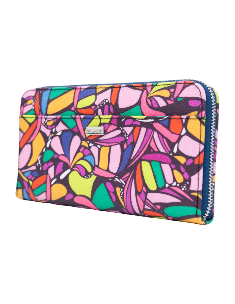 Cartera Grande Vinil Mariposa Abstracta