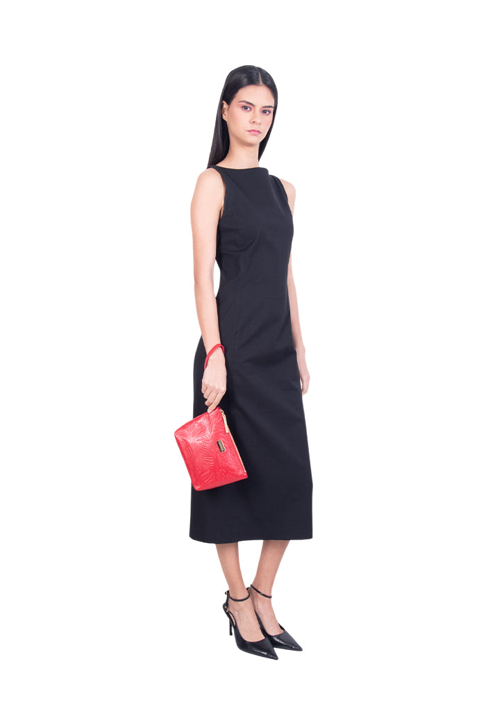 Cosmetiquera Piix de Piel Grabado Mariposa