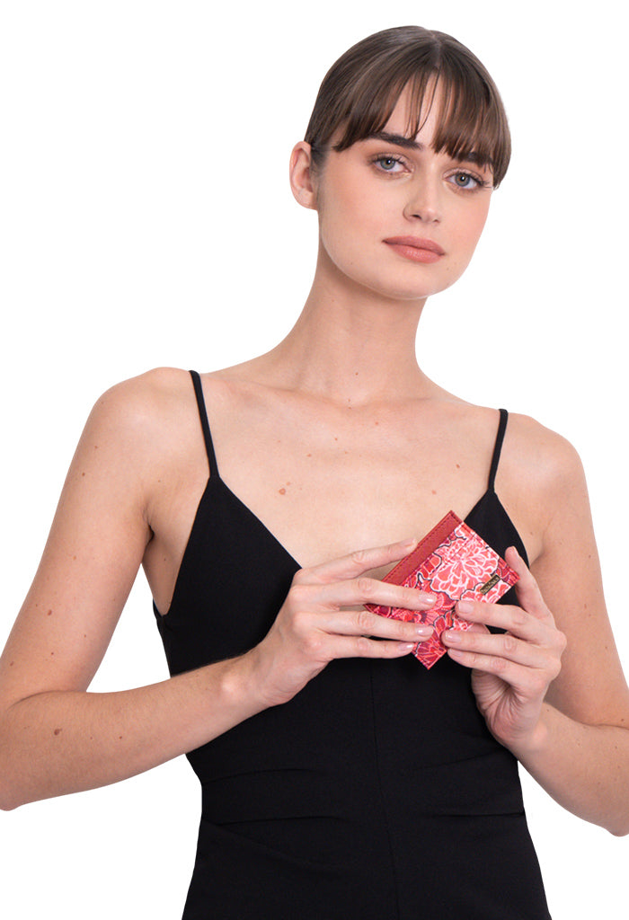 Tarjetero Kuxtal Saffiano Cempasúchil Ofrenda