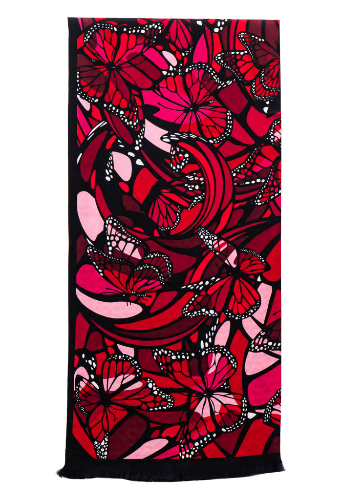 Bufanda Doble Vista Vuelo Mariposa