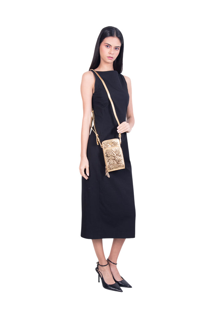 Porta Celular Naab de Piel Grabado Mariposa