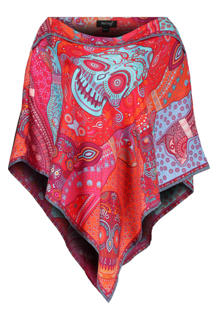 Poncho Día de Muertos Mictlán