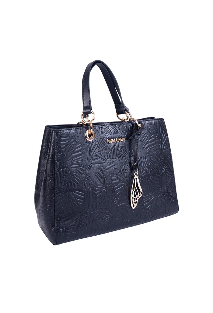 Bolsa Kaxan Piel Grabado Mariposa