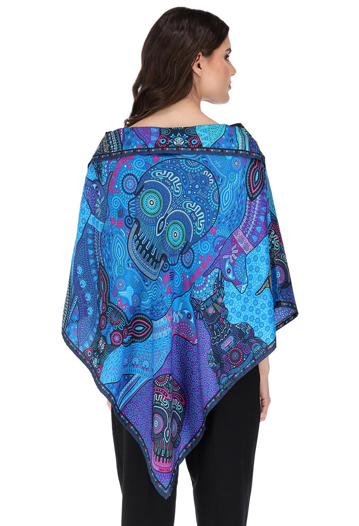 Poncho Día de Muertos Mictlán