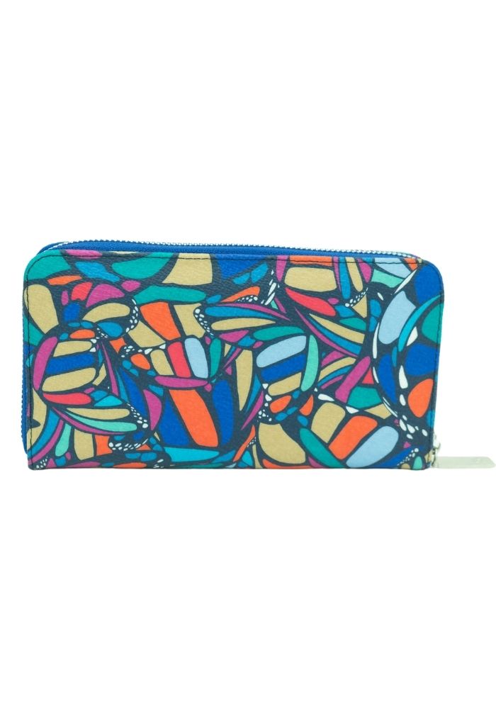 Cartera Grande Vinil Mariposa Abstracta