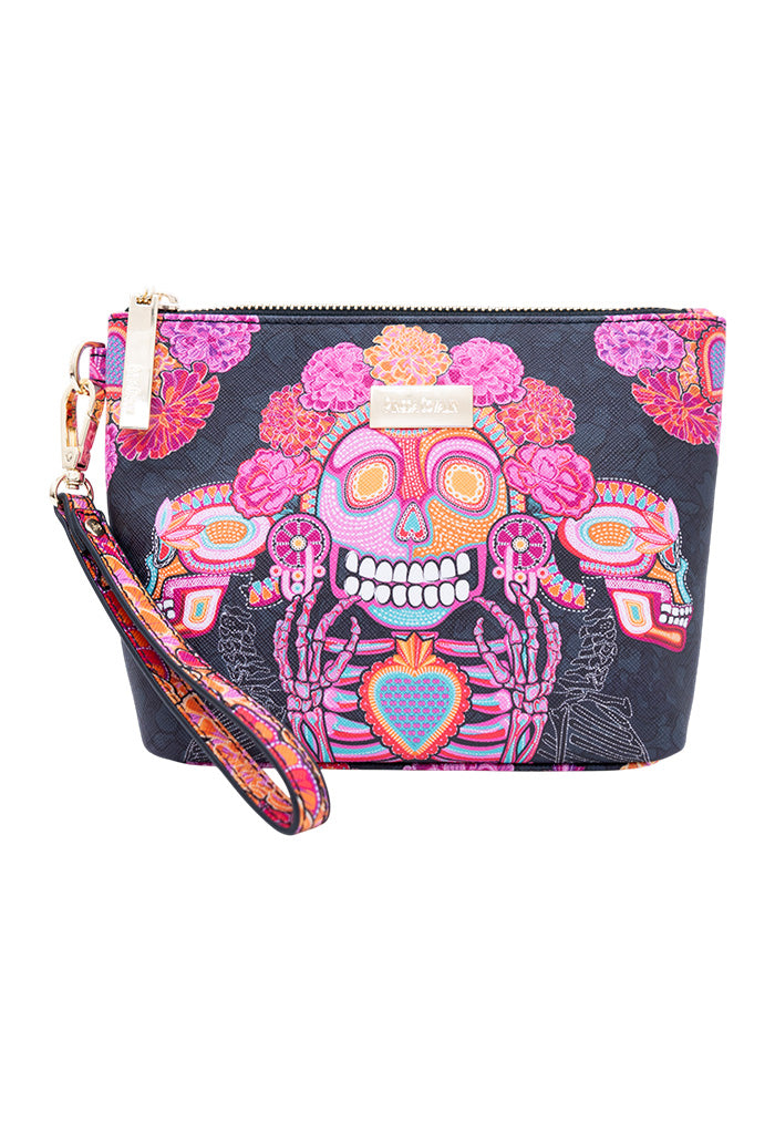 Cosmetiquera Piix Saffiano día de Muertos Catrina