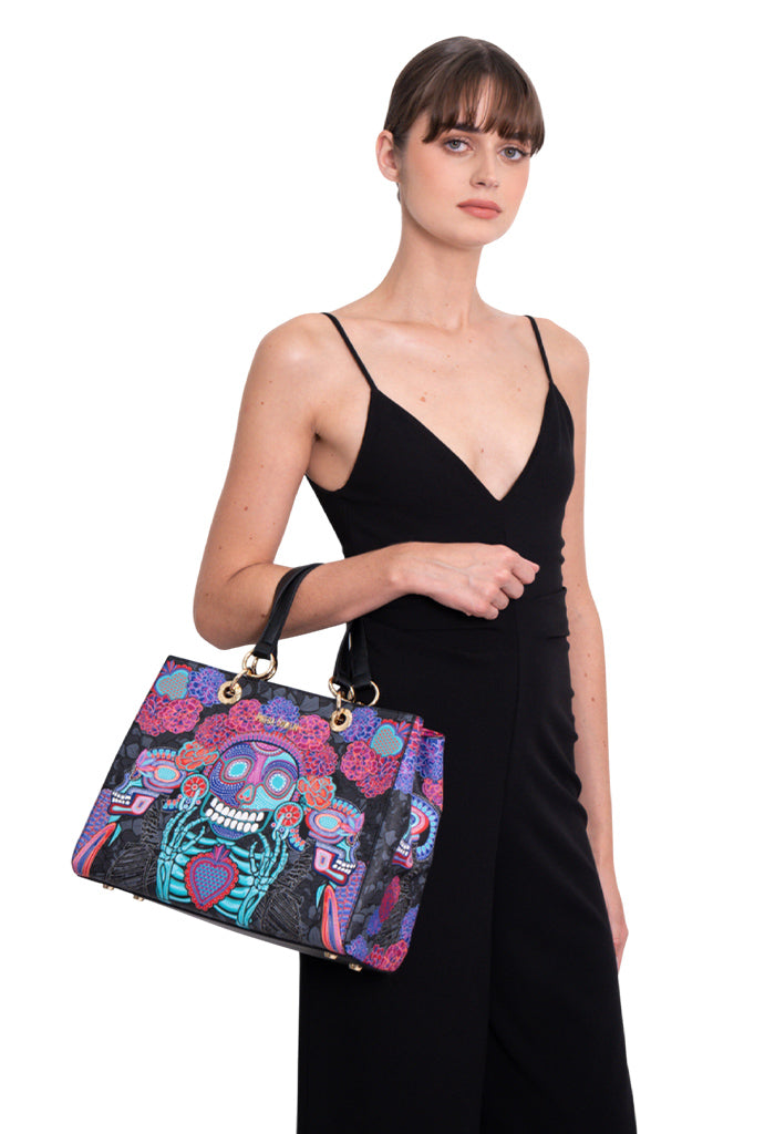 Bolsa Kaxan Saffiano Día de Muertos Catrina