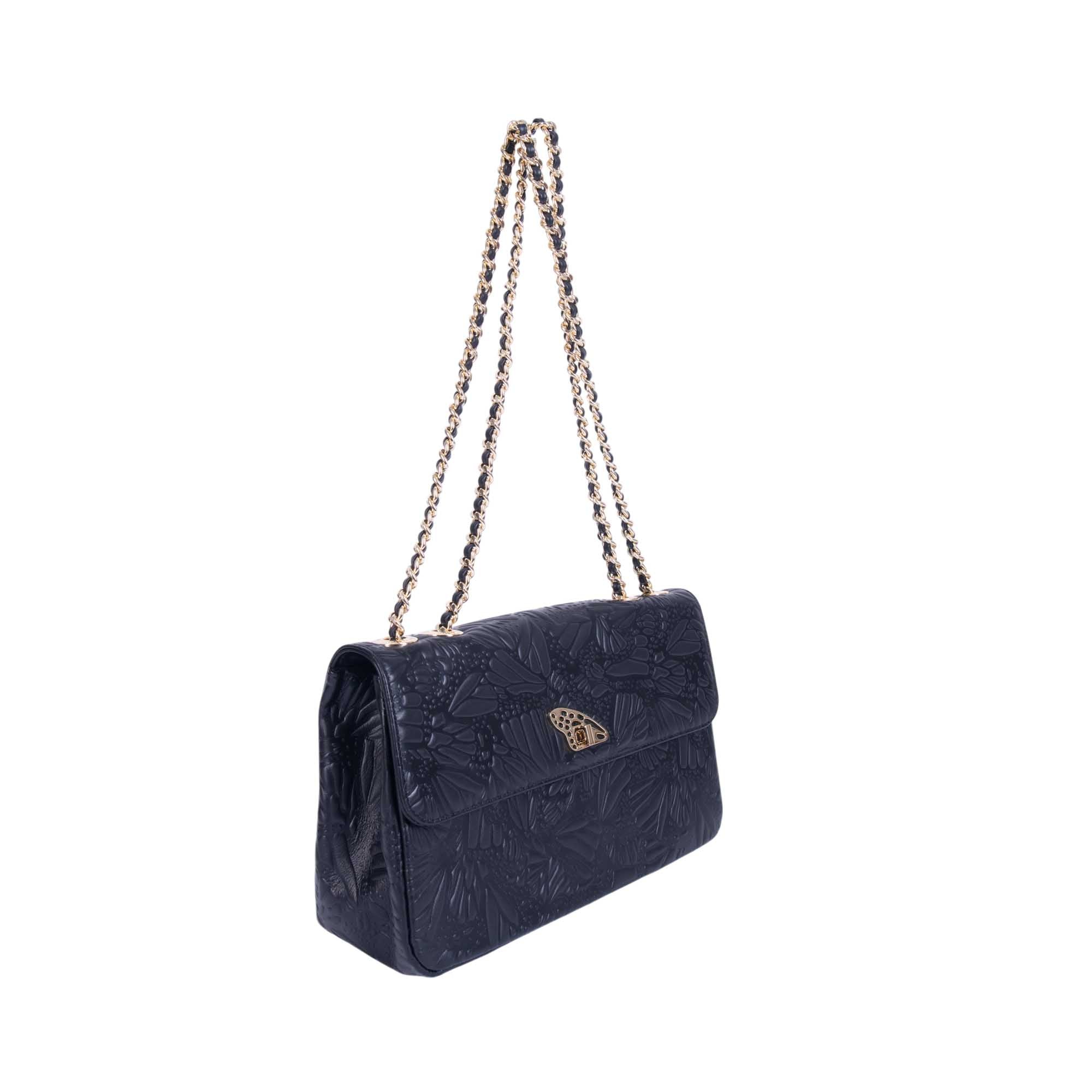 Bolsa Tusbel Piel Grabado Mariposa
