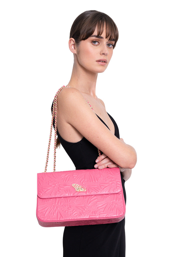 Bolsa Tusbel Piel Grabado Mariposa