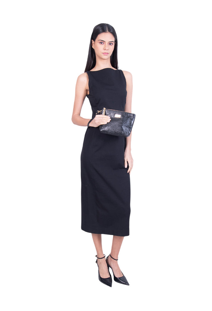 Cosmetiquera Piix de Piel Grabado Mariposa