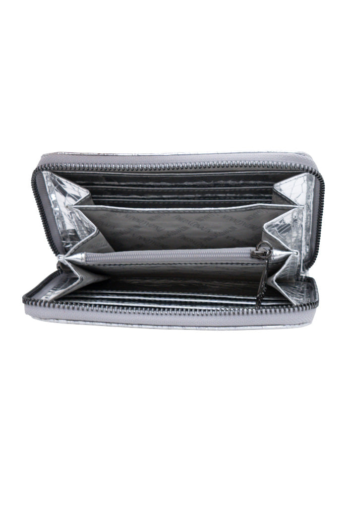 Cartera Mediana Piel Grabado Mariposa