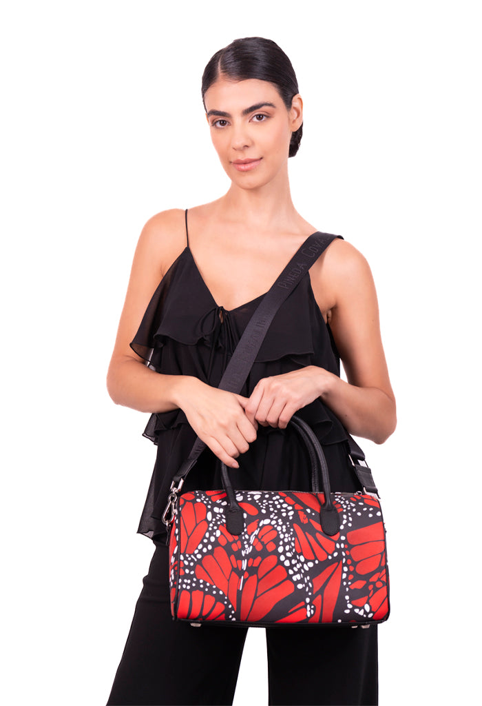 Maletín Pehualli Saffiano Mariposa Macro