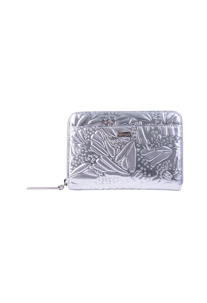 Cartera Mediana Piel Grabado Mariposa