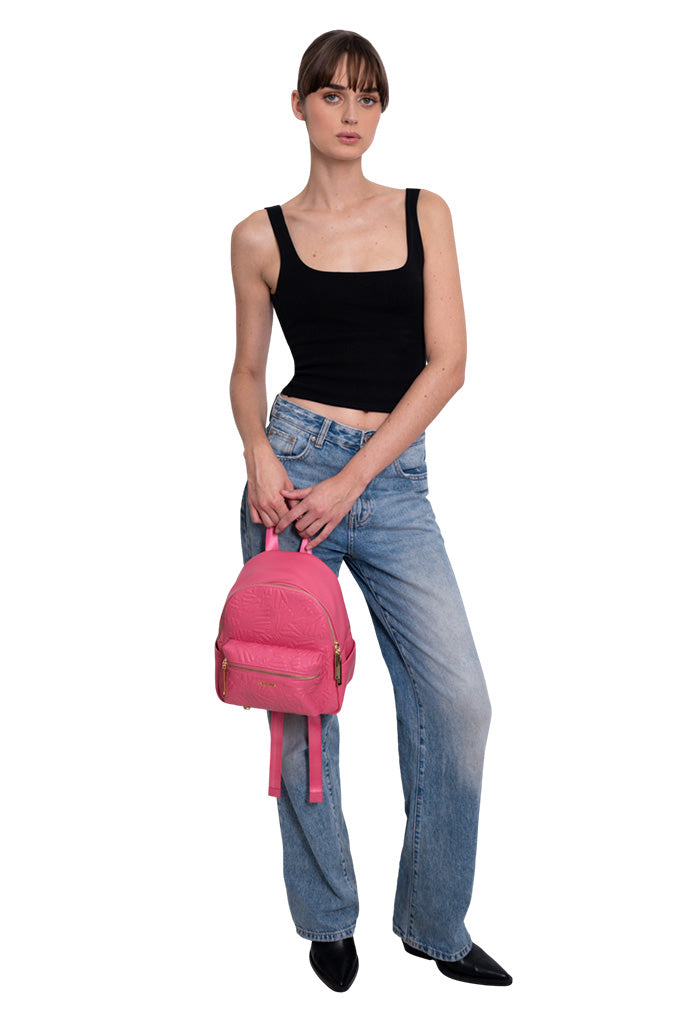 Mini Backpack Nuuk de Piel Grabado Mariposa