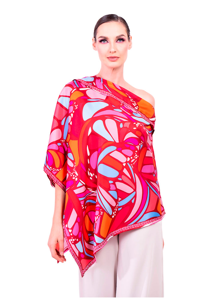 Poncho Mariposa Abstracta