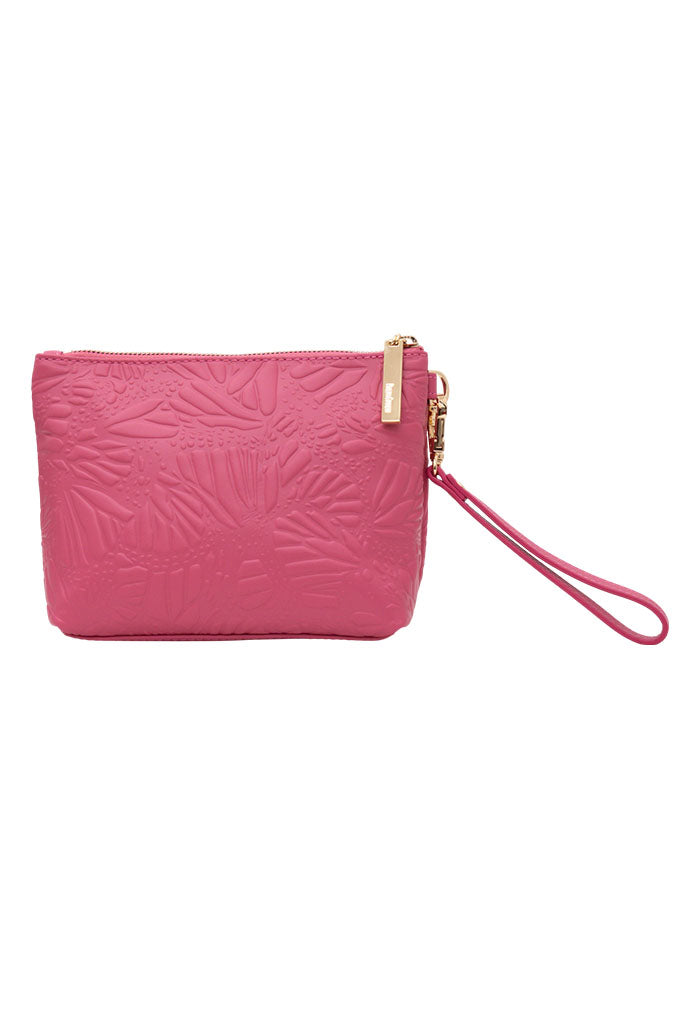 Cosmetiquera Piix de Piel Grabado Mariposa