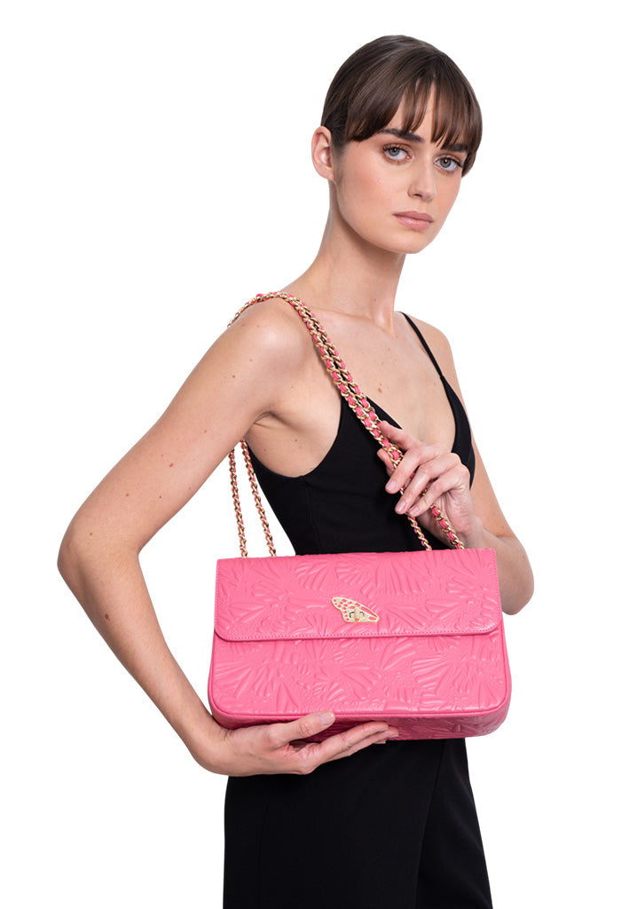 Bolsa Tusbel Piel Grabado Mariposa