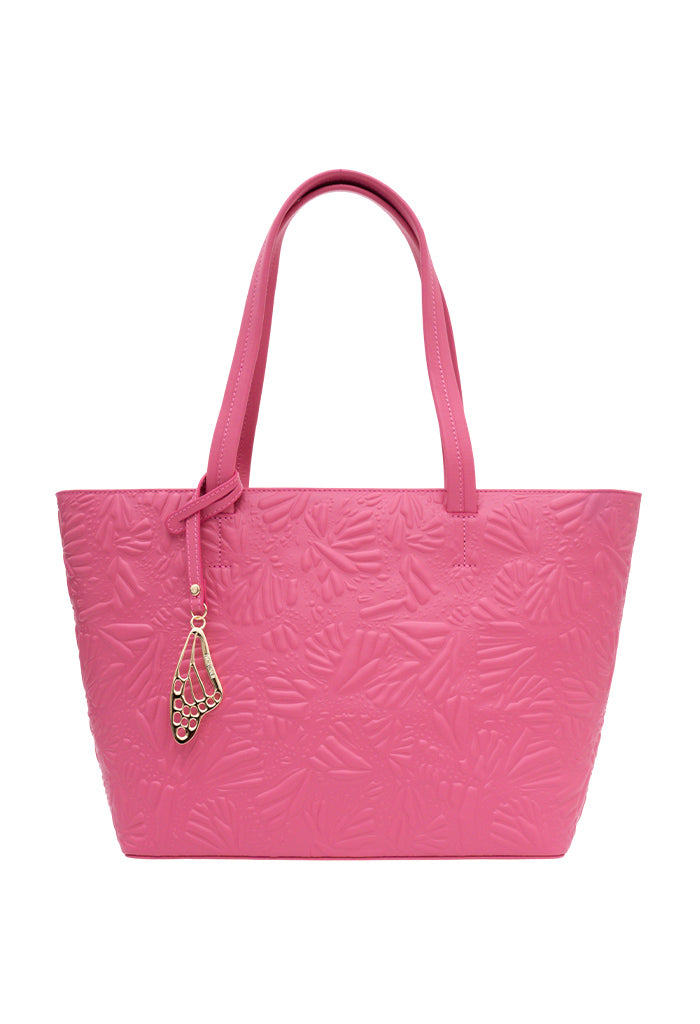 Tote K'iin de Piel Grabado Mariposa