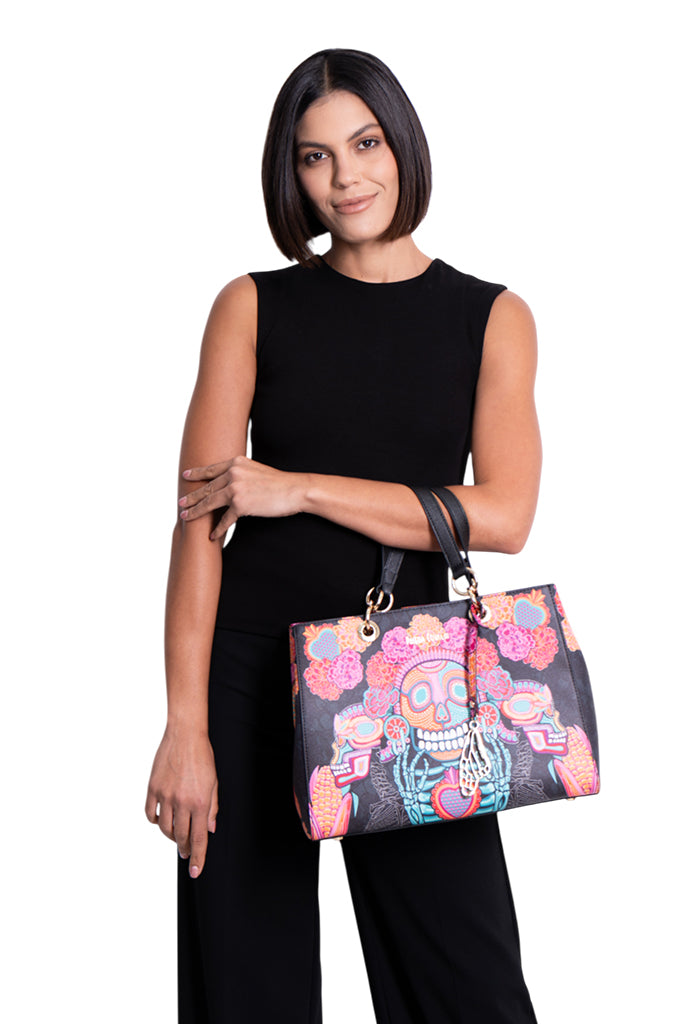 Bolsa Kaxan Saffiano Día de Muertos Catrina