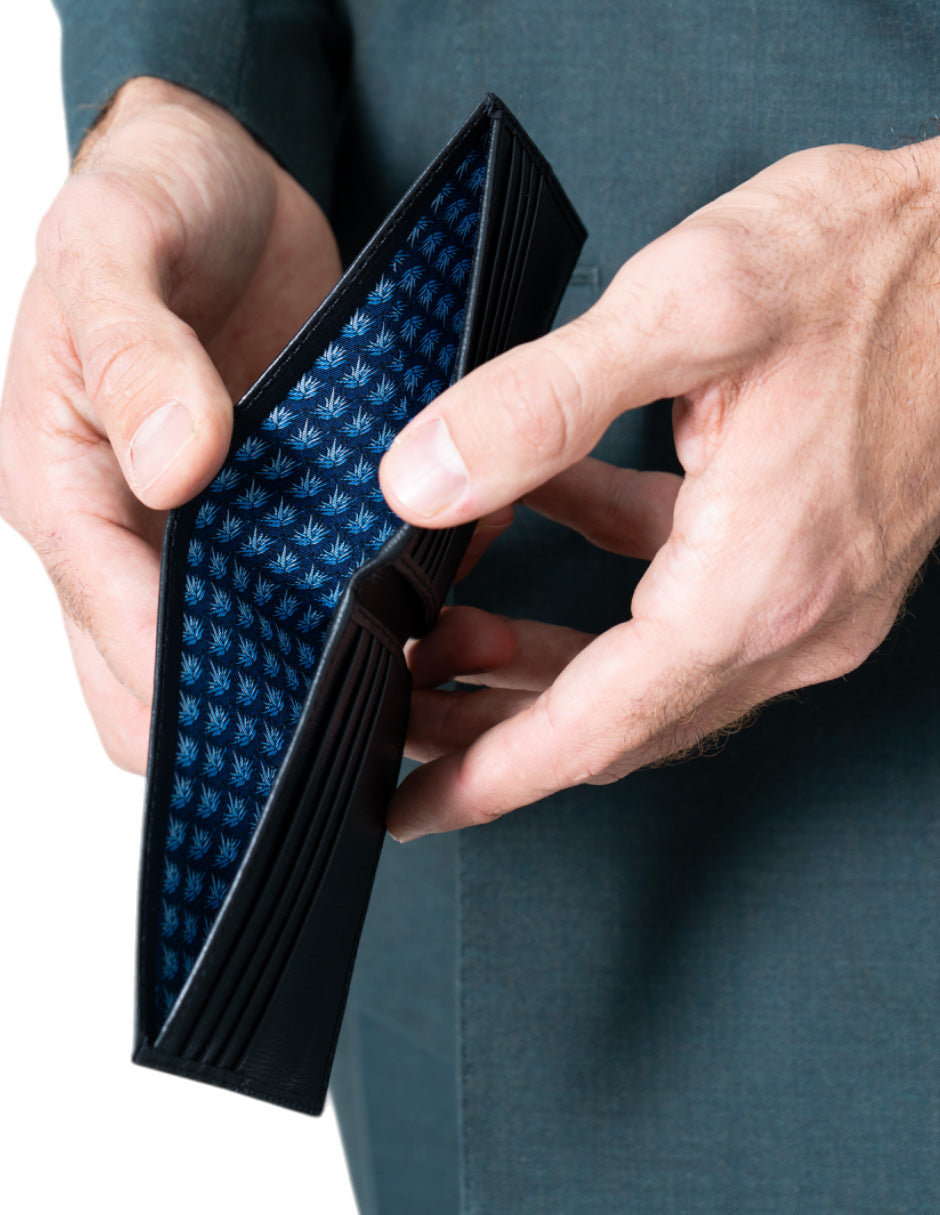 Cartera Semiak Negra Forro Agave Maguey