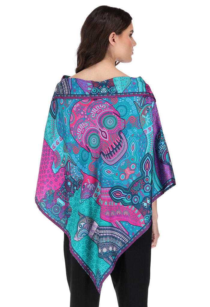 Poncho Día de Muertos Mictlán