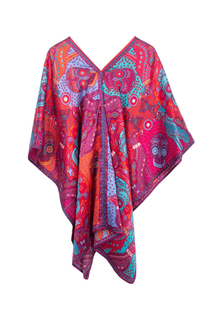 Huipil Seda Jqd Día de Muertos Mictlán