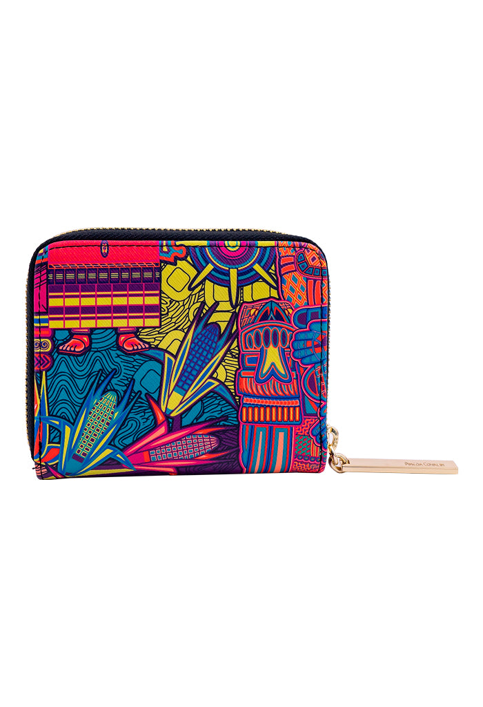 Cartera Chica Saffiano Diosas Mexicas Morado