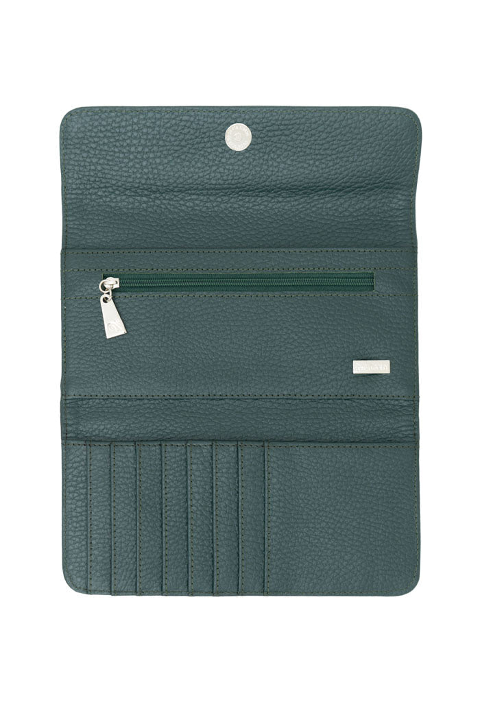 Cartera Bolsillo Azul Acero Máscara de Jade