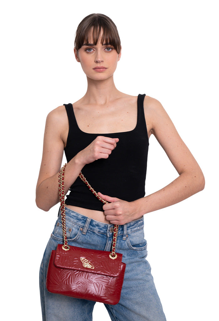 Bolsa Tusbel Piel Mini Grabado Mariposa