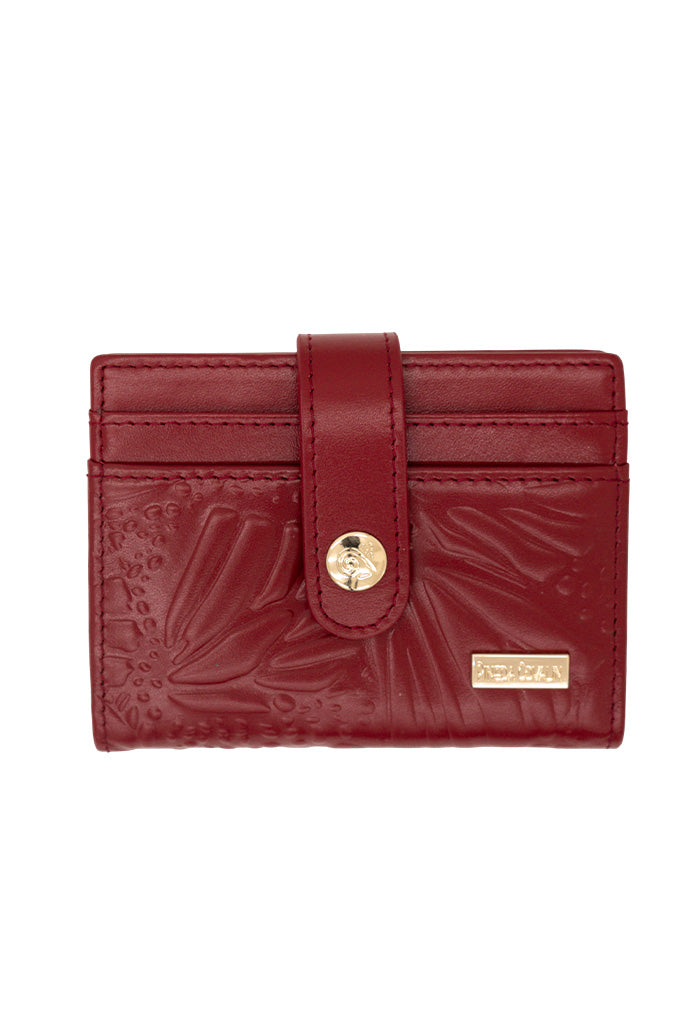 Tarjetero Meent de Piel Grabado Mariposa