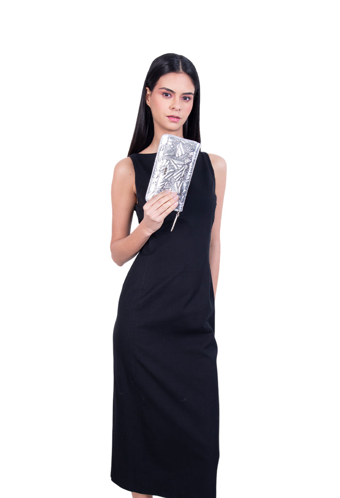 Cartera Grande Piel Grabado Mariposa