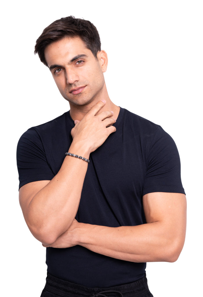 Pulsera con Greca Hematita