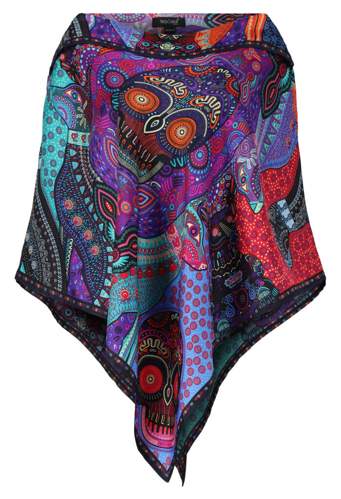 Poncho Día de Muertos Mictlán