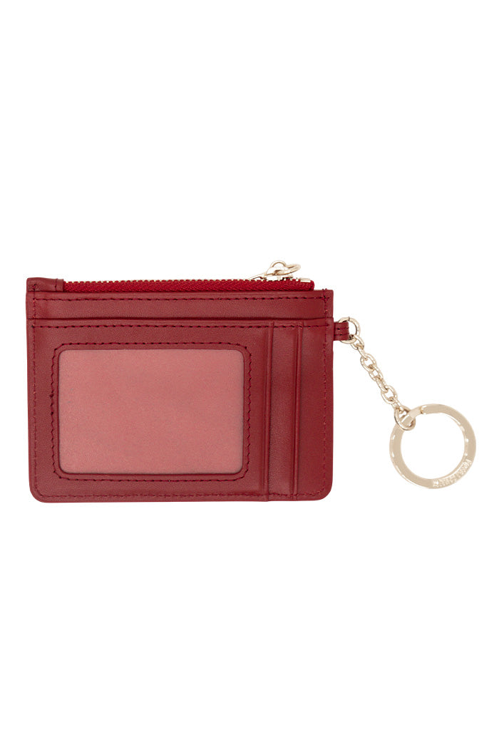 Tarjetero c/llavero Neek de Piel Grabado Mariposa