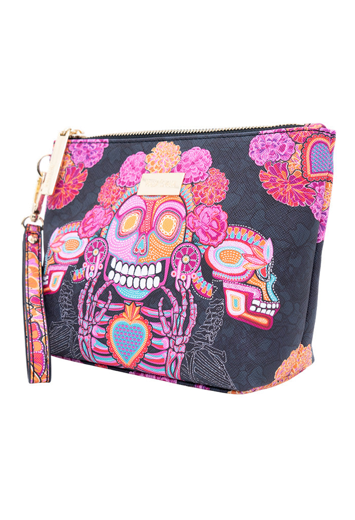 Cosmetiquera Piix Saffiano día de Muertos Catrina